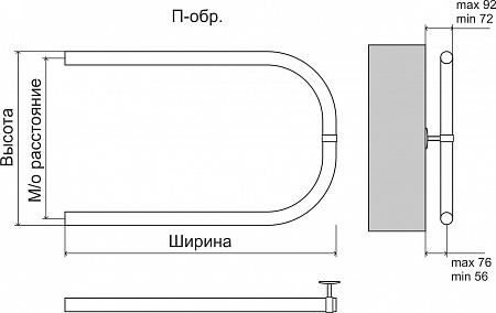 Эконом П-обр AISI 32х2 500х500 Полотенцесушитель  TERMINUS Волгоград - фото 3