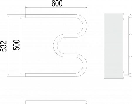 М-обр AISI 32х2 500х600 Полотенцесушитель  TERMINUS Волгоград - фото 3
