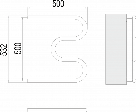 М-обр AISI 32х2 500х500 Полотенцесушитель  TERMINUS Волгоград - фото 3