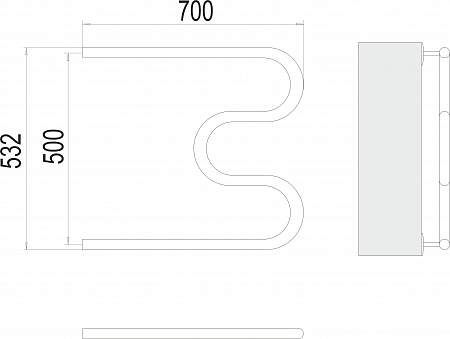 М-обр AISI 32х2 500х700 Полотенцесушитель  TERMINUS Волгоград - фото 3