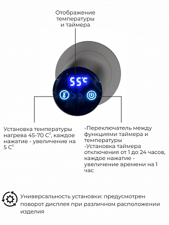 Рондо П2 350х760 электро Полотенцесушитель TERMINUS Оружейная сталь Волгоград - фото 5